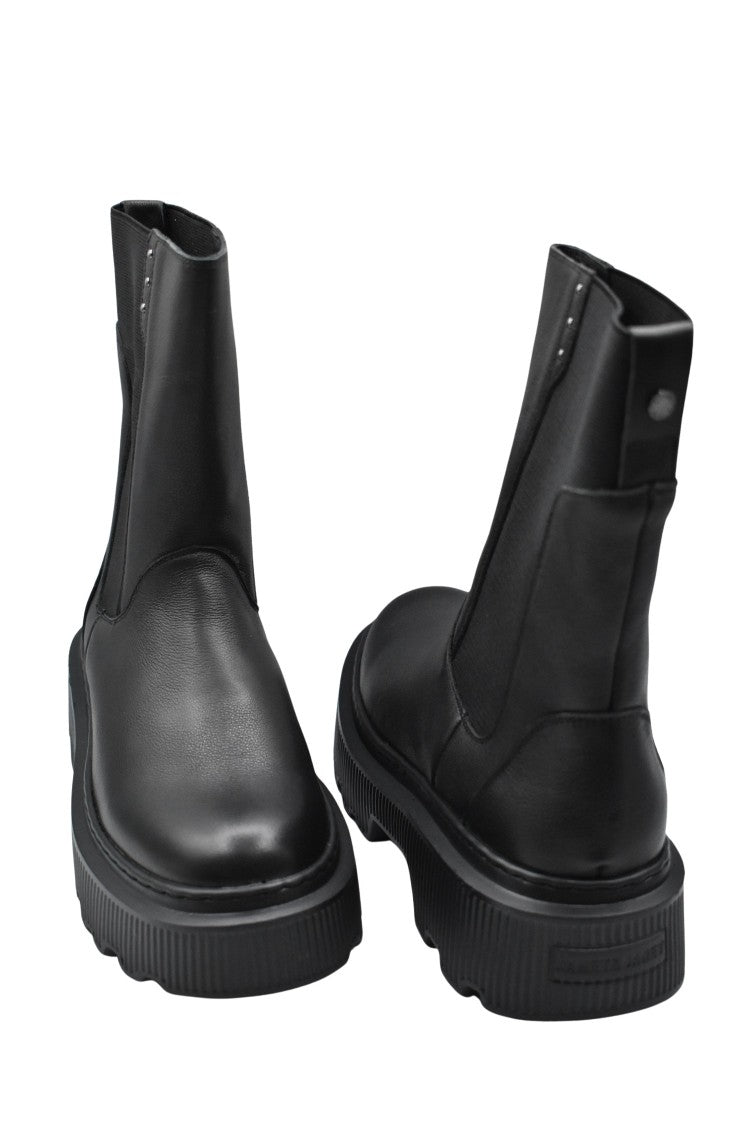 Janet & Janet Mid-Calf Boots With Rounded Toe