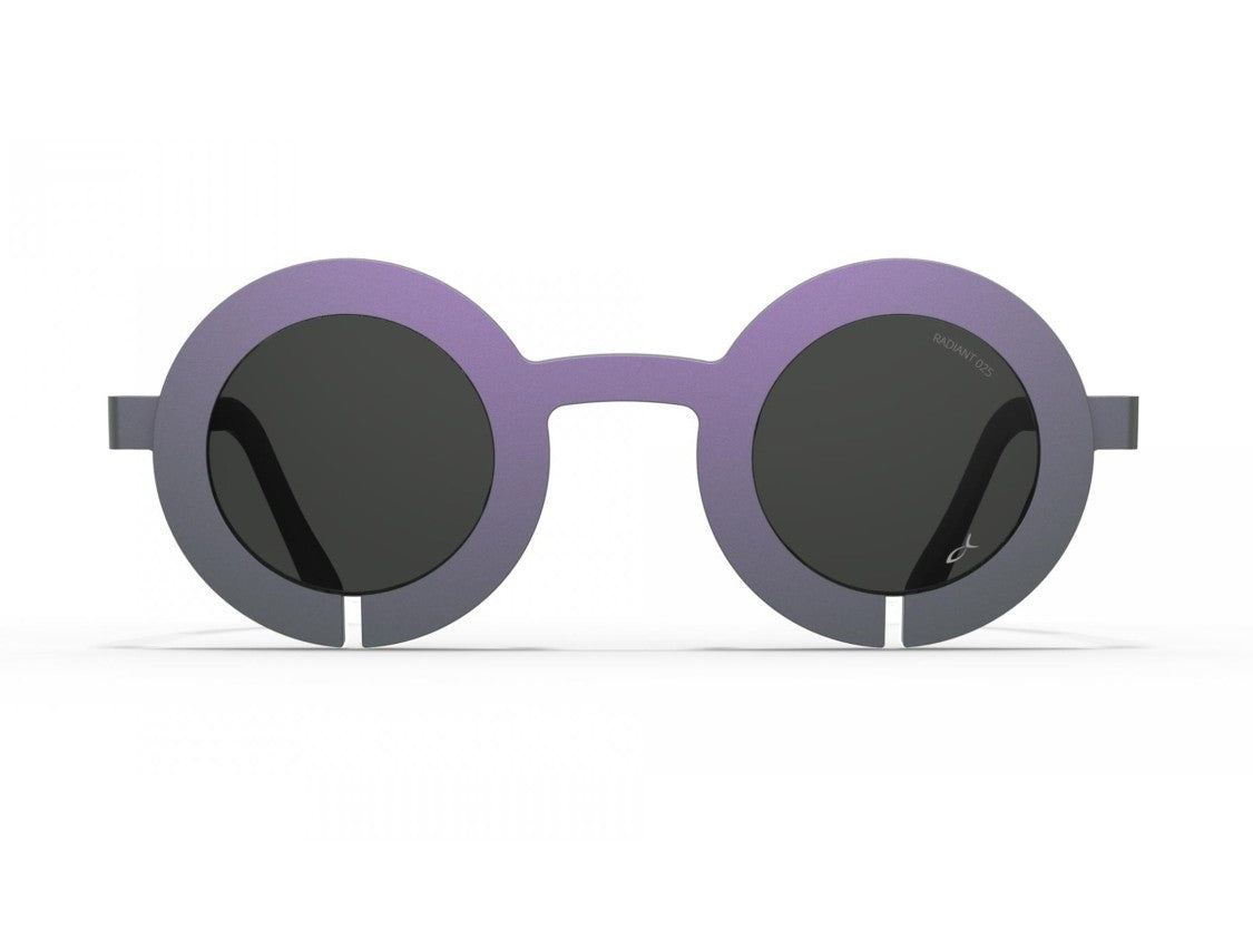 Blackfin Purple Bf1098 Gradient Titanium Round Sunglasses