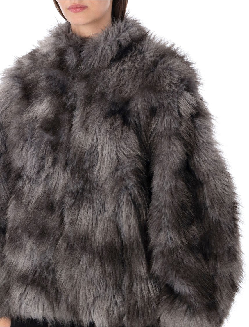 Sword Bomber Eco Martora Voluminous Plush Bomber Jacket