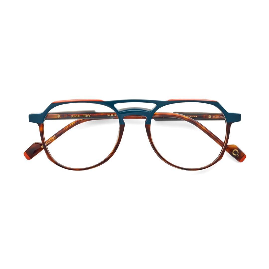 Etnia Barcelona Jordi Two-Tone Rounded Frame Eyeglasses With Keyhole Bridge