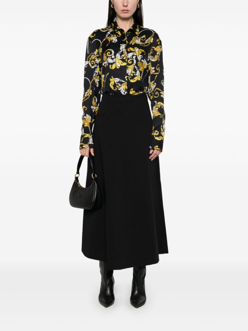 Versace Jeans Couture Black Button-Down Shirt With Classic Collar