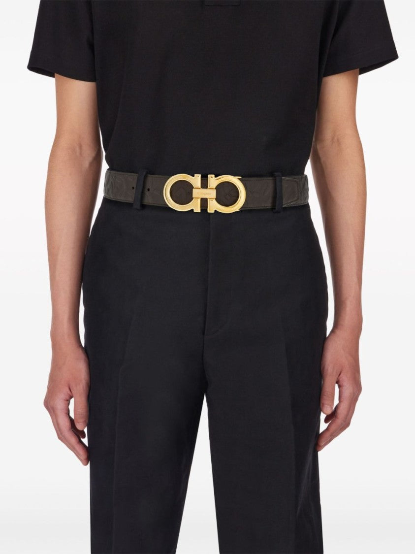 Ferragamo Coffee Brown Reversible Belt
