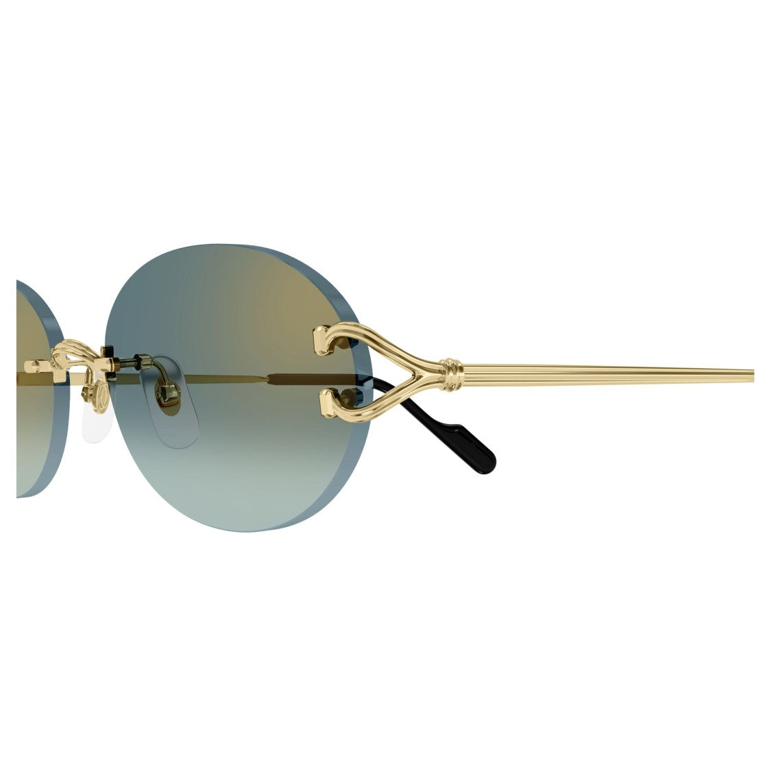 Cartier Rimless Oval Sunglasses With Gradient Tint