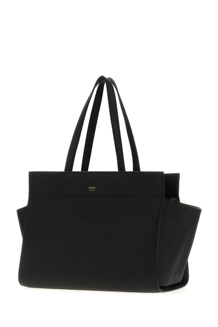 Khaite Black Leather Crosby Handbag