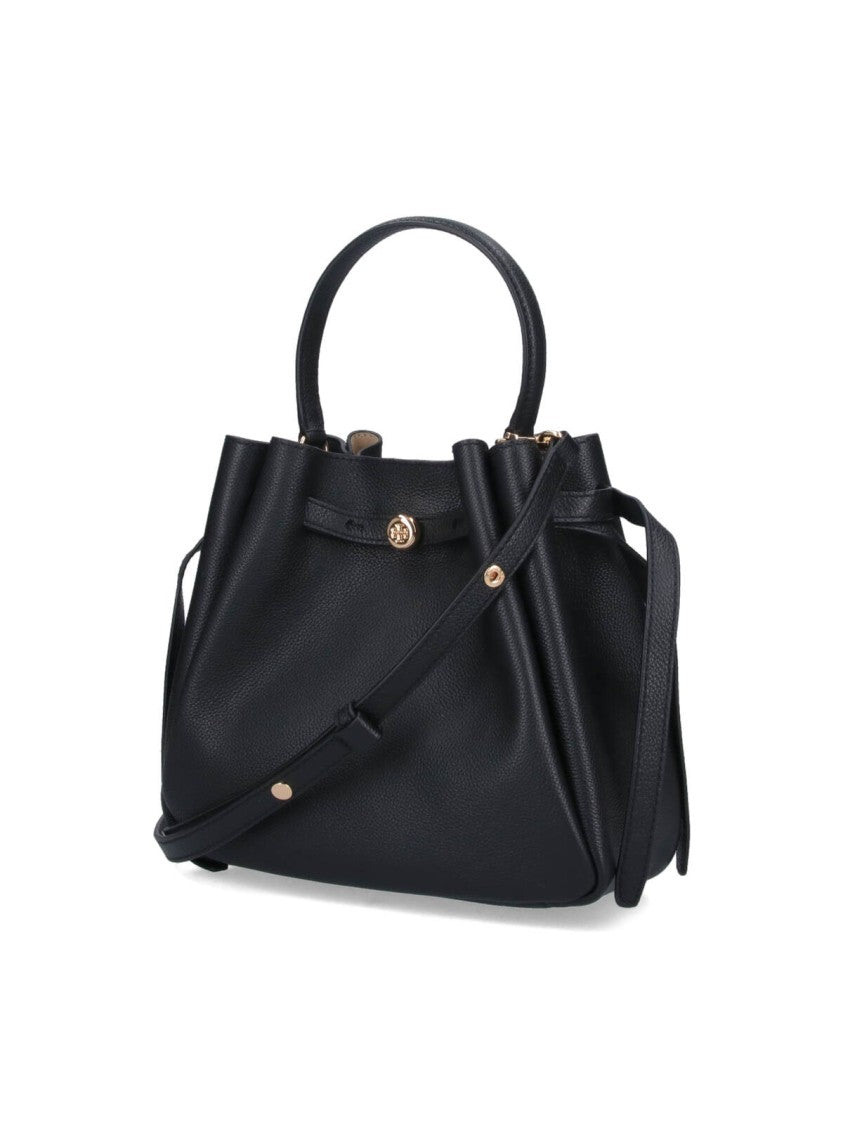 Tory Burch Black Romy Grain Leather Bucket Bag