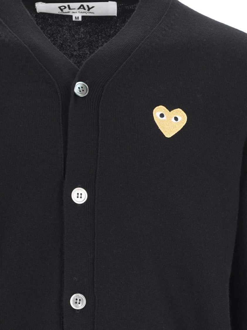 Comme Des Garçons V-Neck Black Wool Cardigan