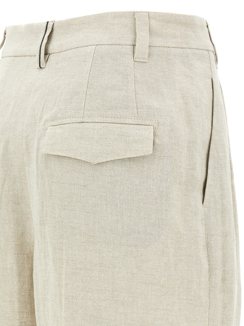Brunello Cucinelli Canvas Pants With Lamé Thread