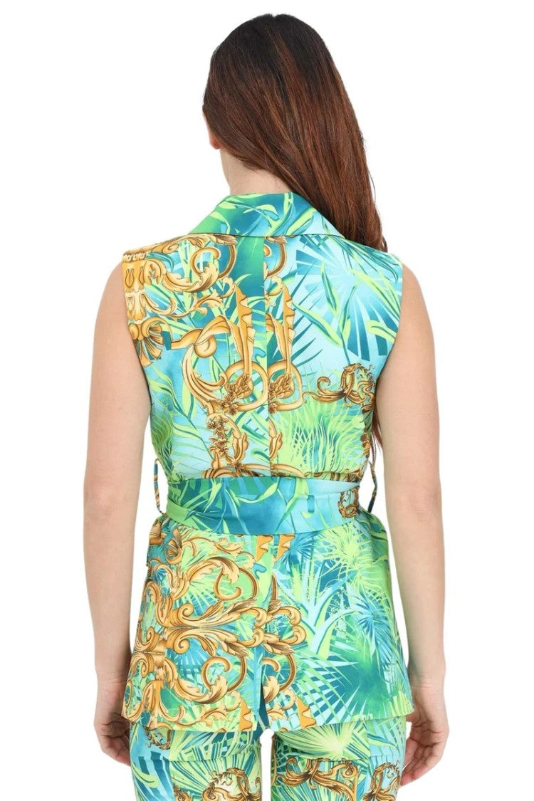 S#It Tailored Tropical Vest With Structured Silhouette