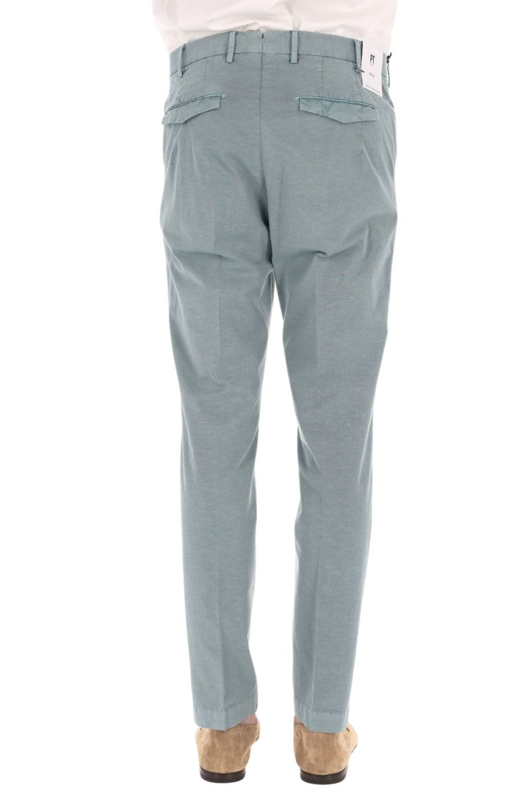 Pt Torino Master Fit Cotton-Linen Trousers