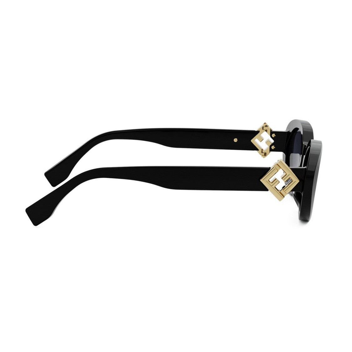 Fendi Black Ff Diamonds Acetate Oval Sunglasses