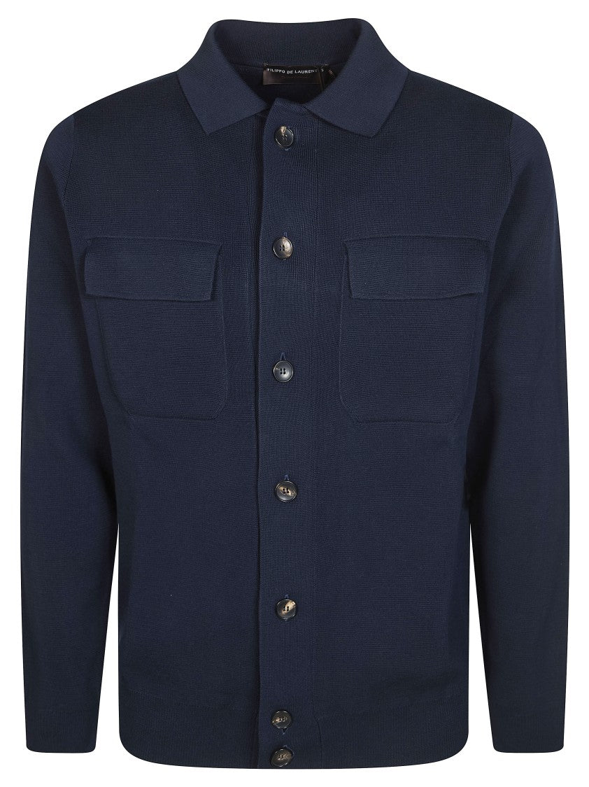 Filippo De Laurentiis Textured Knit Flap Pocket Jacket