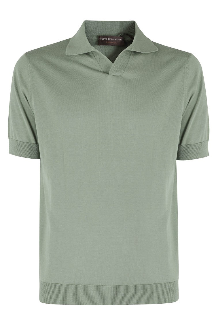 Filippo De Laurentiis Sage Skipper Buttonless Cotton Polo
