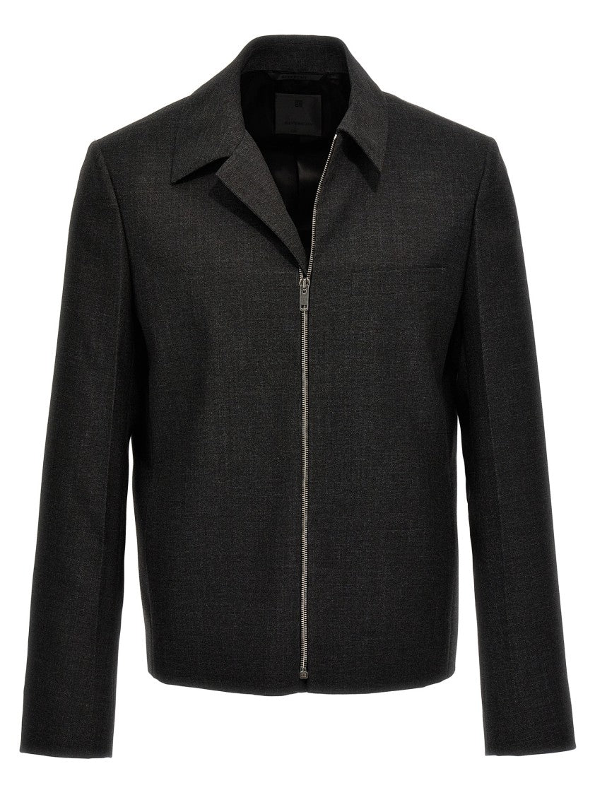 Givenchy Structured Blouson In Soft Virgin Wool
