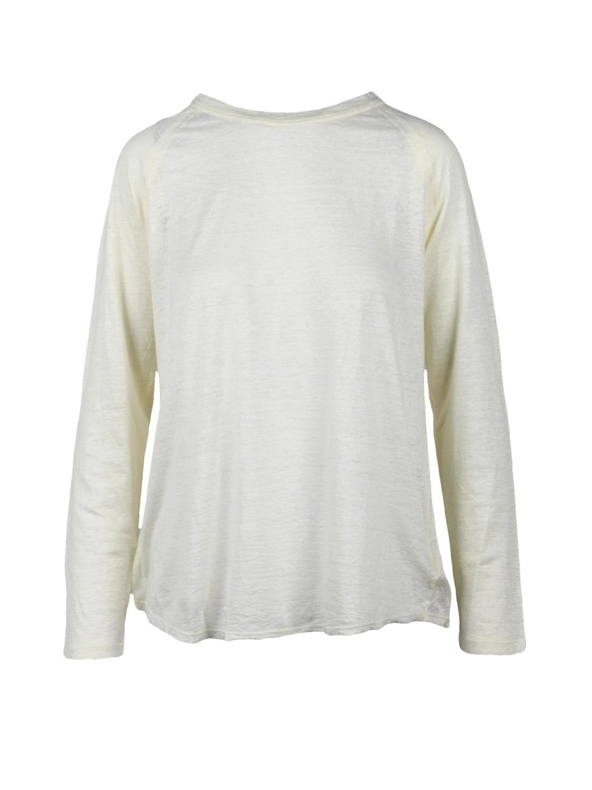 Slowear By Zanone Linen T-Shirt Raglan Sleeves - White