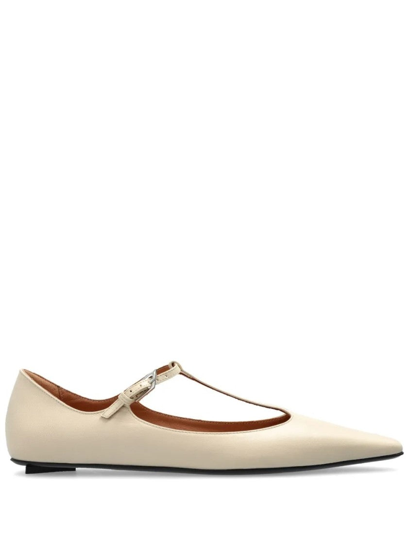 The Attico Juno Ballerina Pointed Toe T-Strap Flat