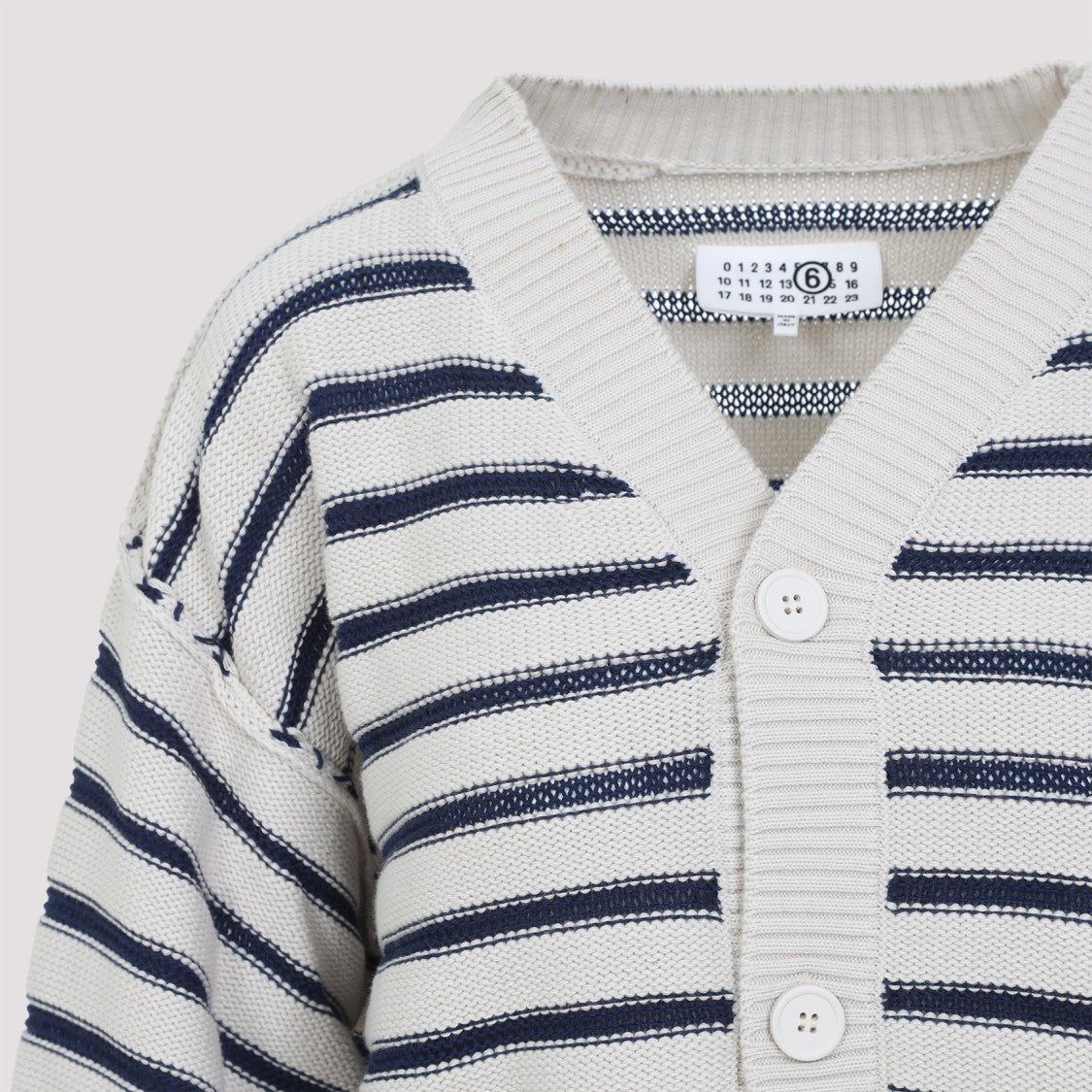 Mm6 By Maison Margiela Chalk White Cotton Cardigan