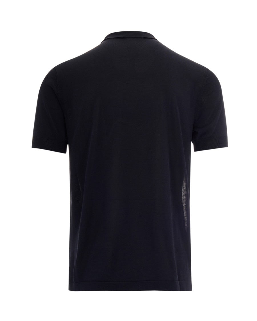 Emporio Armani Simple Knit Polo Shirt With Classic Collar And Fluid Texture