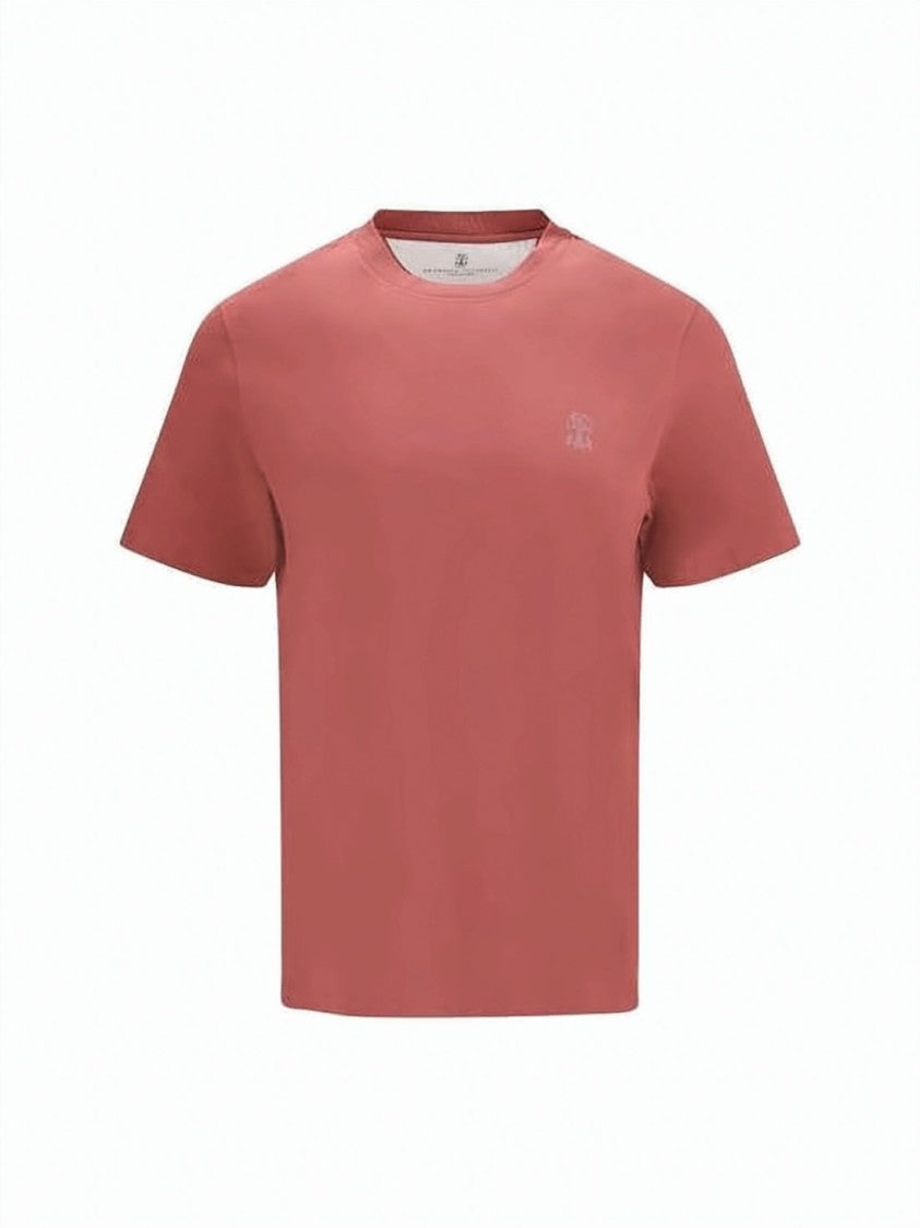 Brunello Cucinelli Cotton Jersey Crew Neck T-Shirt With Subtle Embroidery