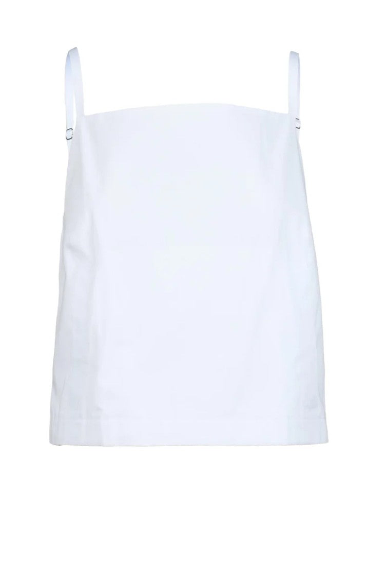 Sportmax White Cotton Crew-Neck Top