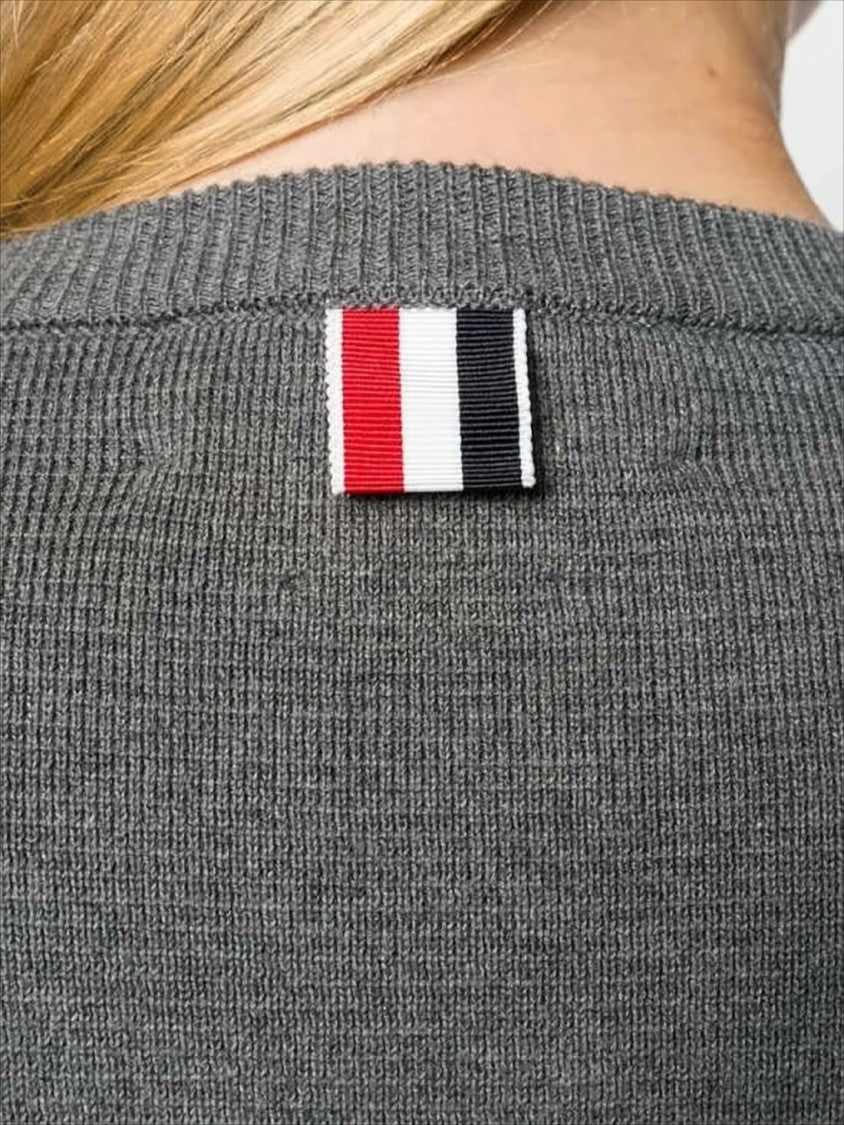 Thom Browne Fitted Knit Sweater With Tricolor Details