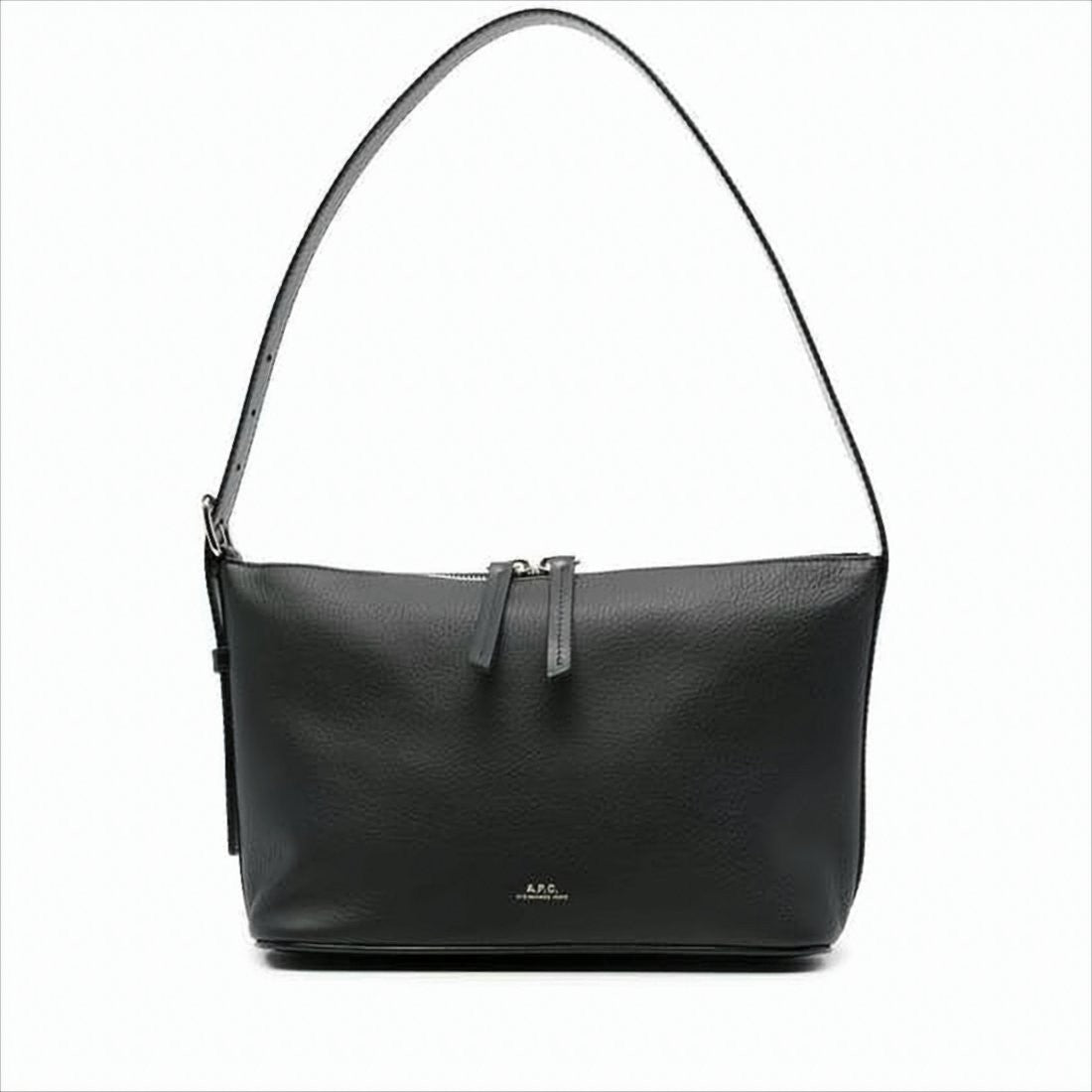 A.P.C. Textured Leather Shoulder Bag With Zip-Top Closure