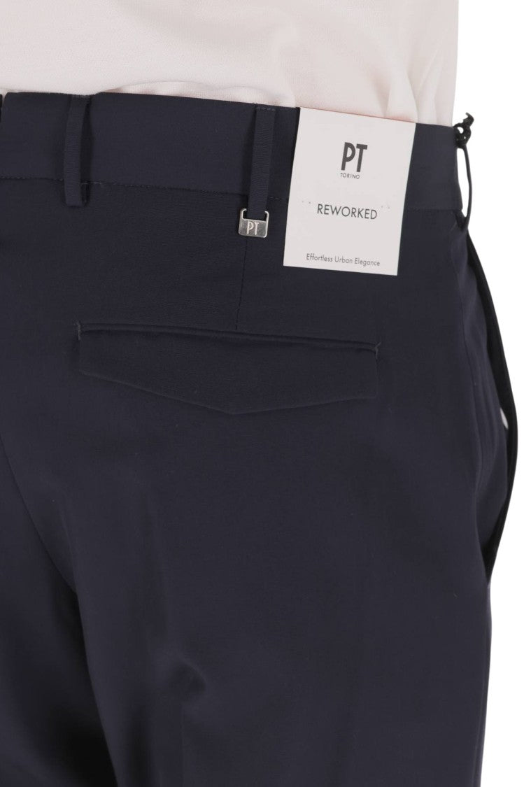 Pt Torino Straight Fit Fresco Lana Trousers With Tailored Silhouette