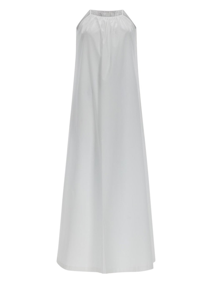 Max Mara Halter-Neck Cotton Maxi Dress With Gathered Detailing