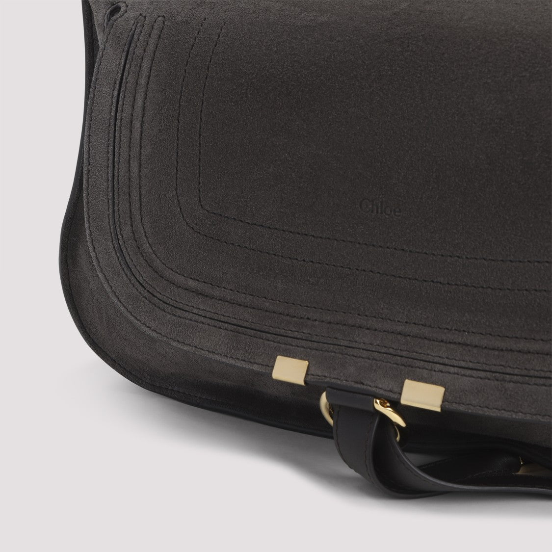 Chloé Suede Calf Leather Handbag With Curved Flap