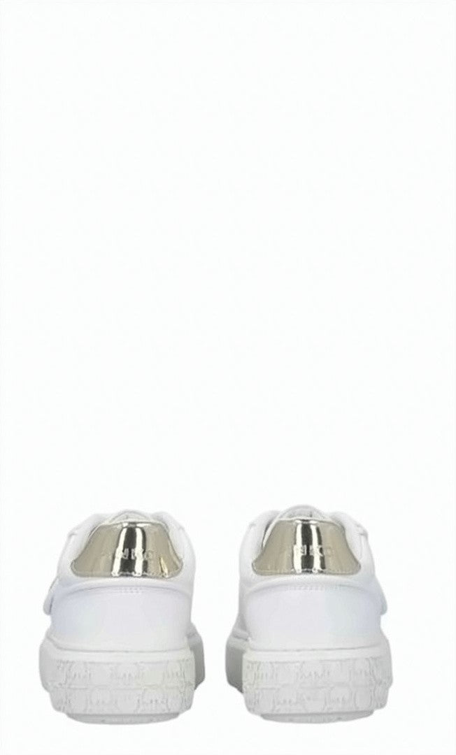 Pinko White Leather Logo Sneakers