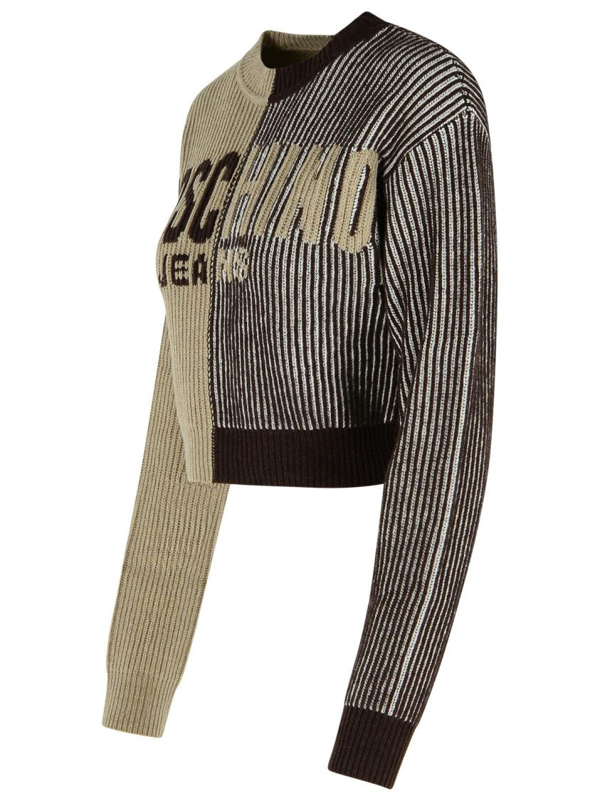 Moschino Jeans Two-Tone Cashmere Blend Sweater