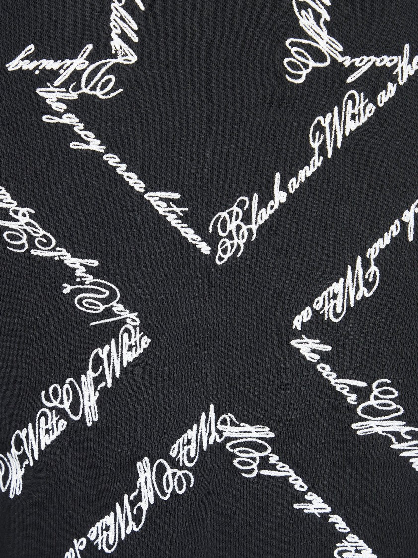 Off-White Black Arrow Pattern Back Graphic T-Shirt