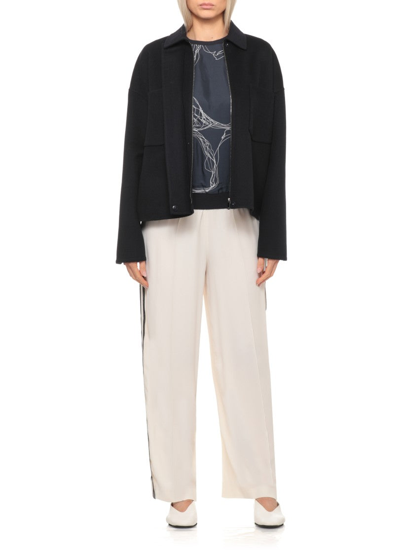 Fabiana Filippi Blue Silk Printed Cotton Sweater