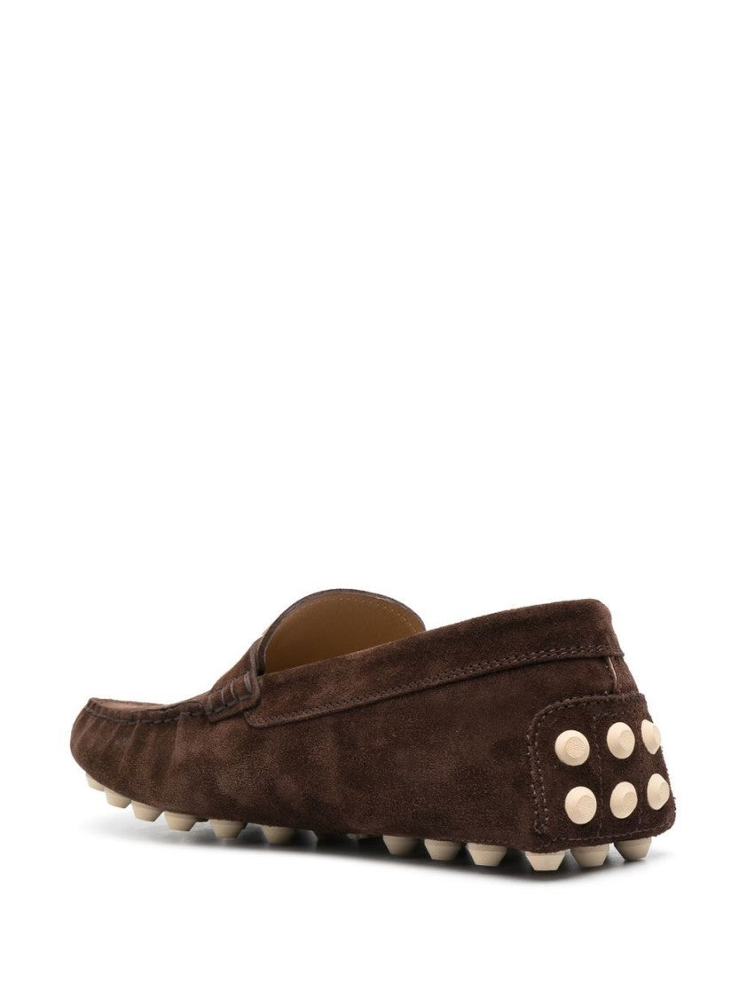 Tod's Brown Calf Suede Loafers