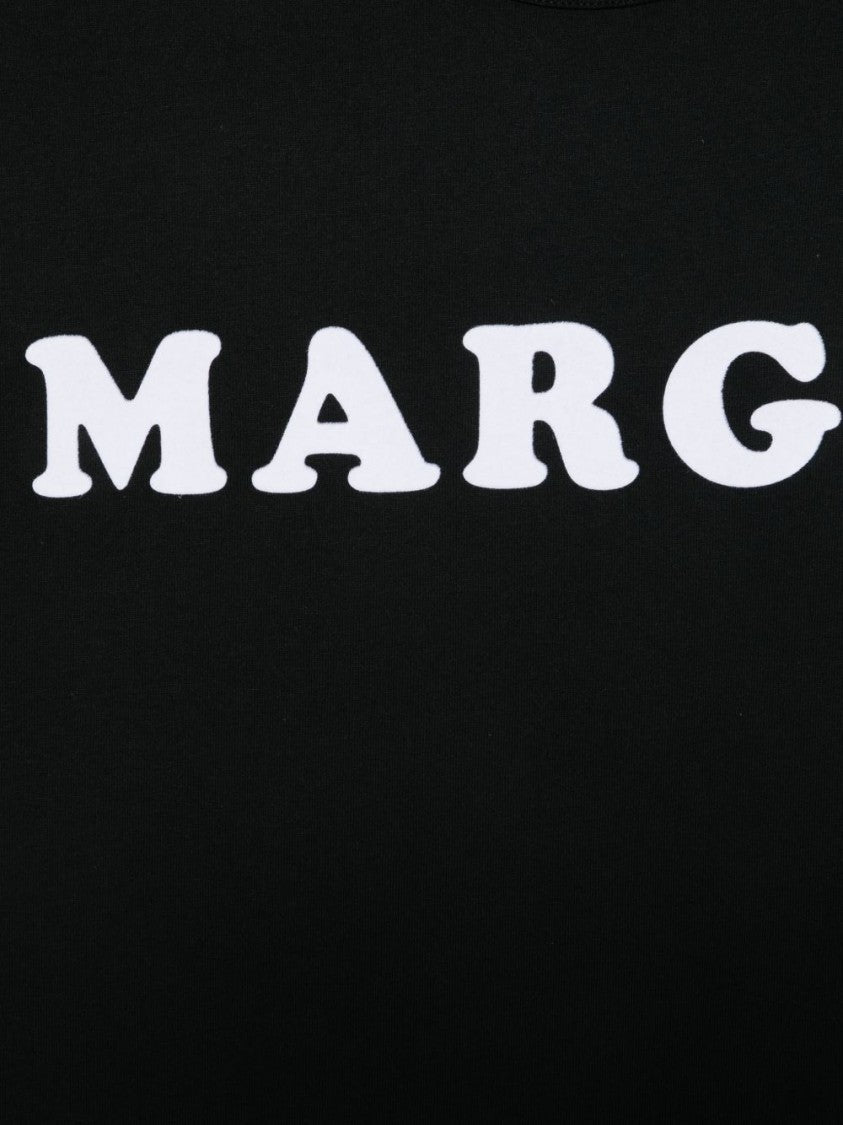 Mm6 By Maison Margiela Black Cotton Crew Neck T-Shirt