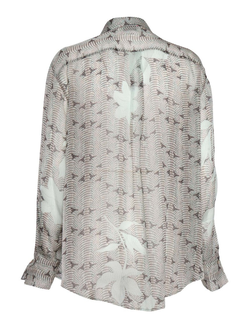 Forte Forte Silk Chiffon Shirt With Dune Lily Print
