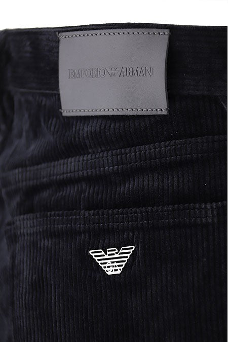 Emporio Armani Ribbed And Velvet Effect Trousers