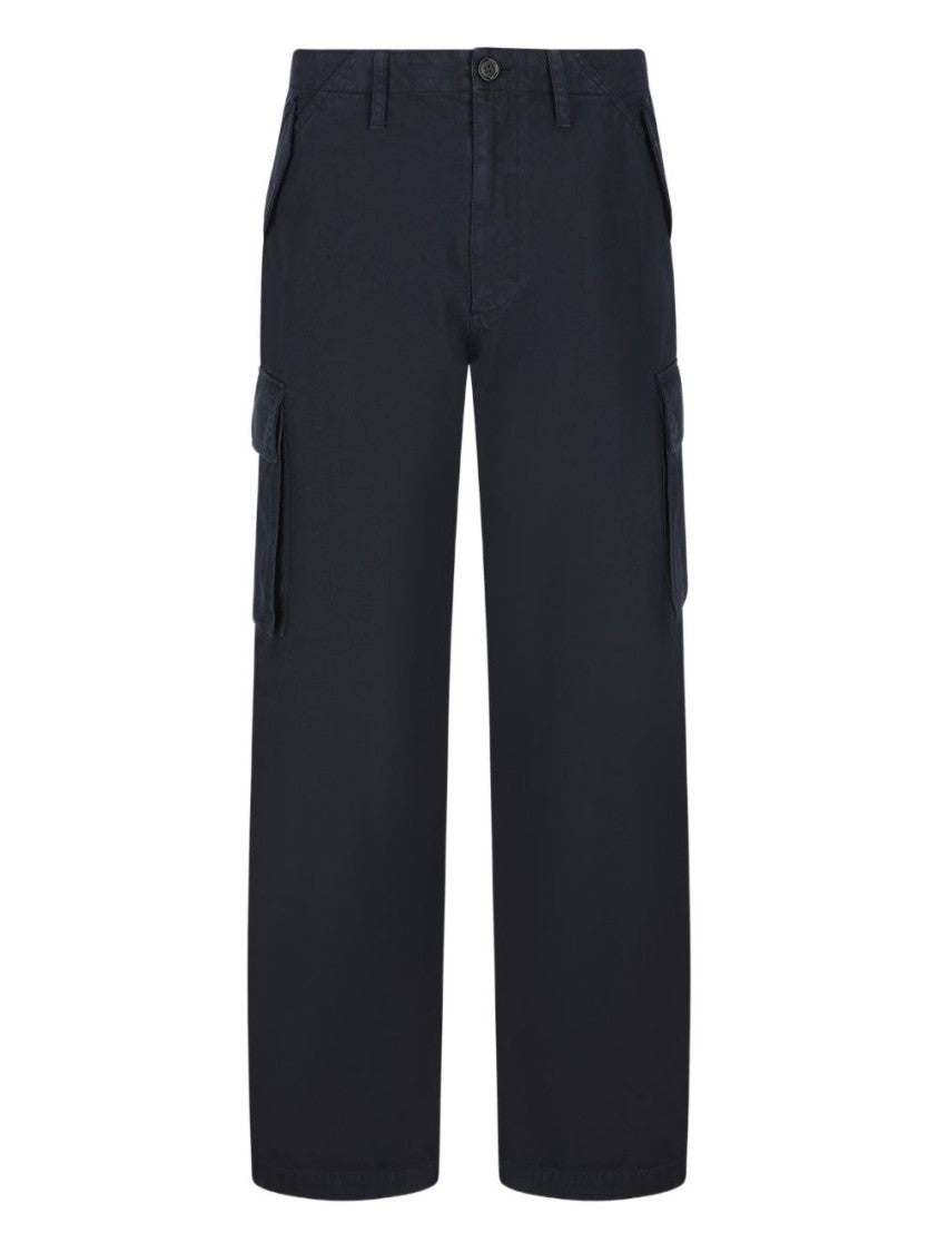 Burberry Blue Side Cargo Pockets Cotton Cargo Pants