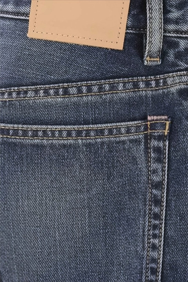 Acne Studios Cropped Wide-Leg Denim Pants With Whiskering Details