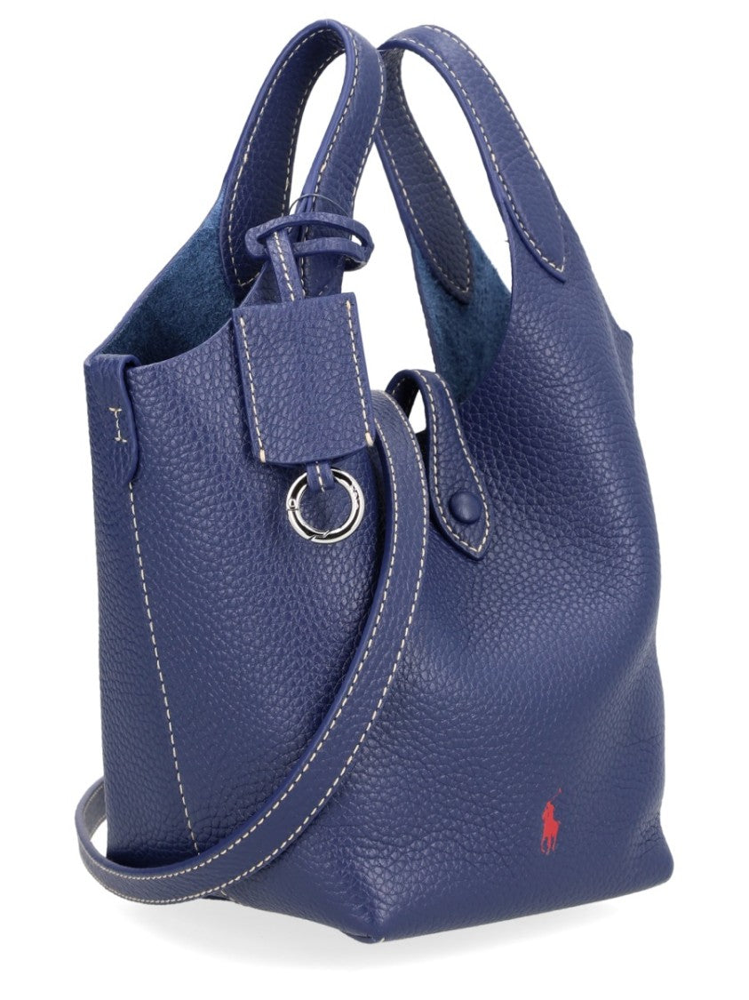 Polo Ralph Lauren Polo Play Small Textured Leather Tote Bag