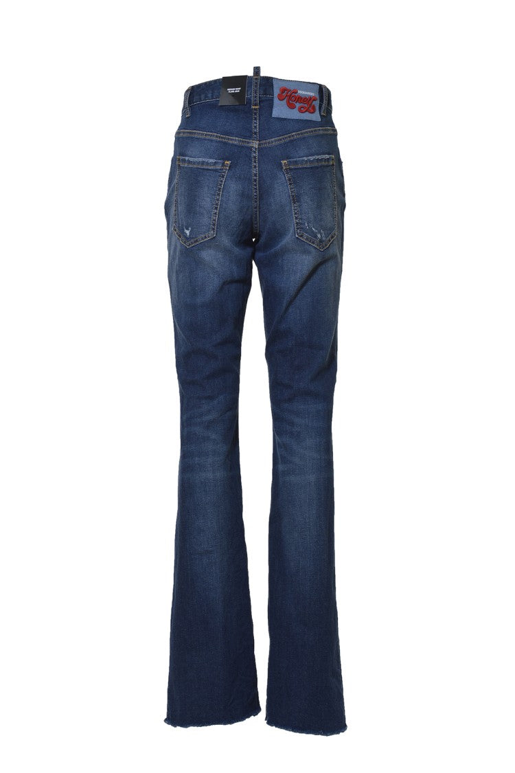 Dsquared2 Blue Denim Medium Waist Flare Jeans