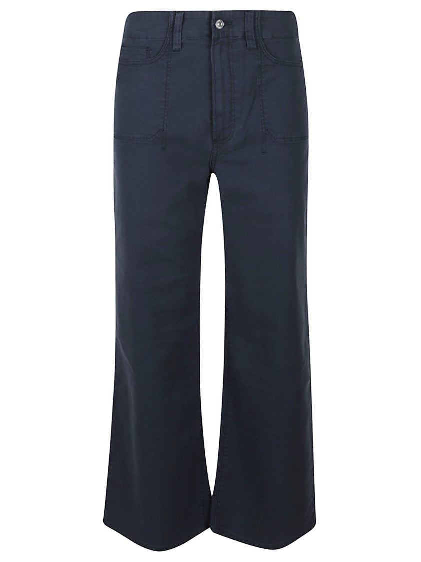 Paige Cropped Wide-Leg Pants With Signature Stitch Pockets