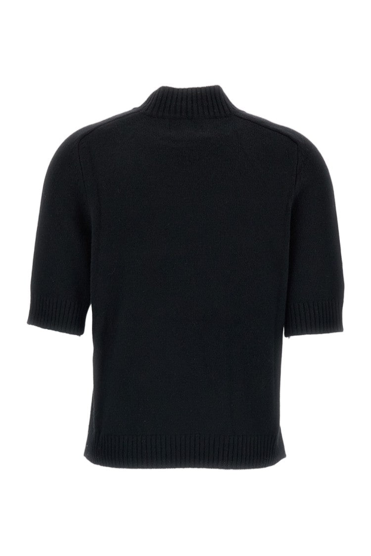 Loulou De Saison Black Cashmere Saddle-Sleeve Crewneck Top