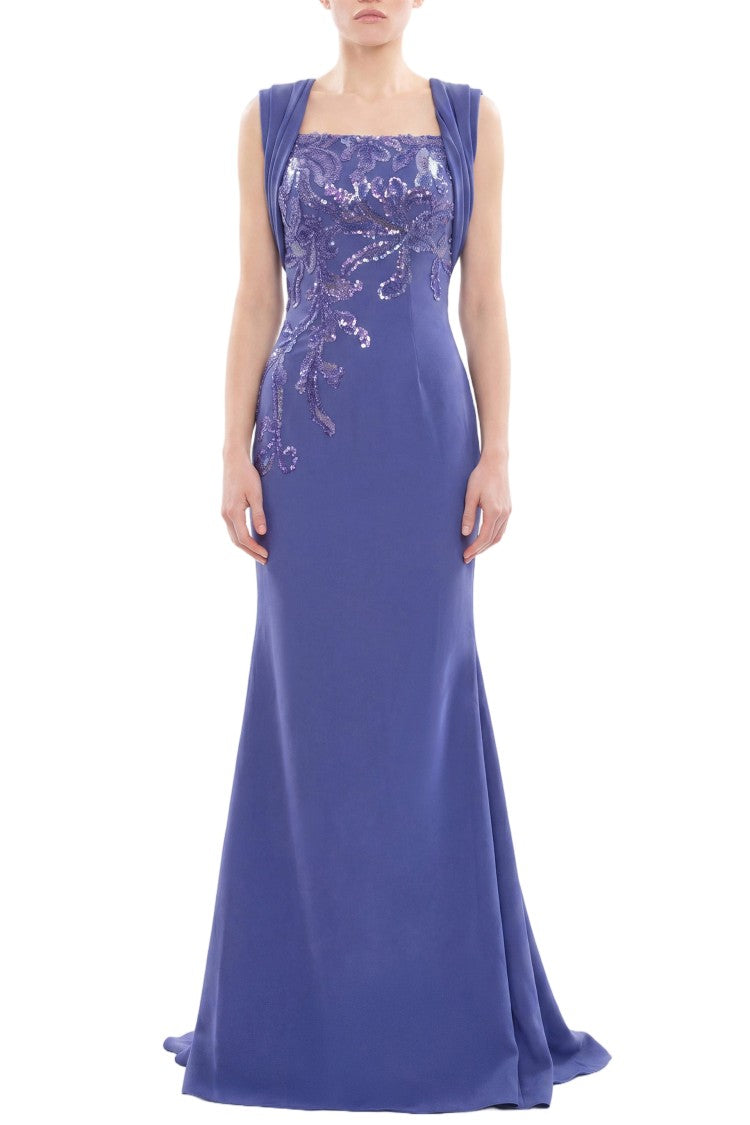 Saiid Kobeisy Embellished Long Crepe Dress