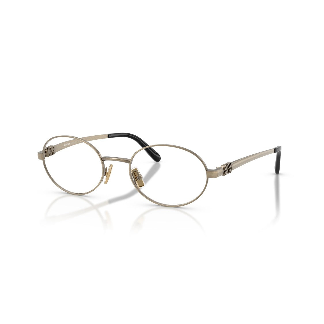 Miu Miu 0Mu 50Zv Oval Gold Metal Frame Eyeglasses