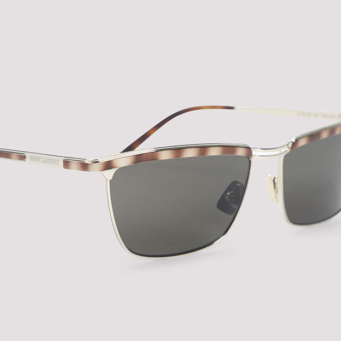 Saint Laurent Silver Grey Metallic Sunglasses