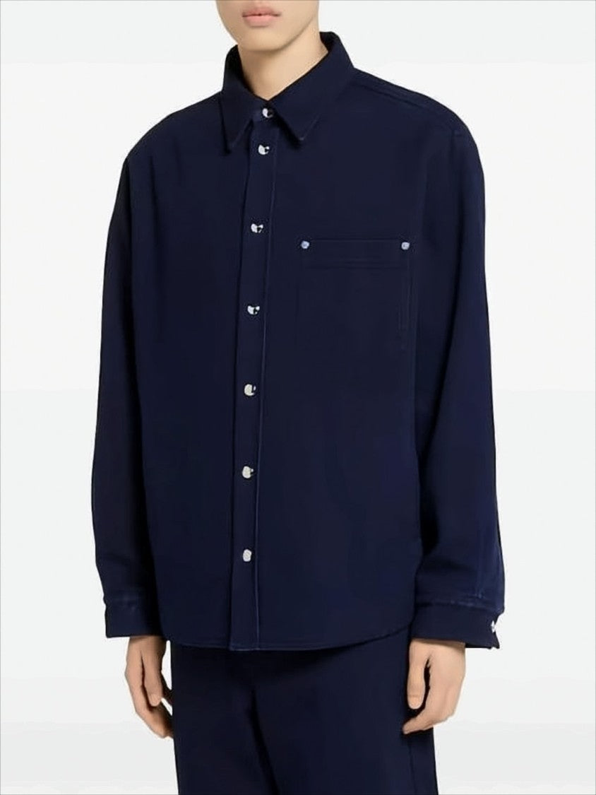 Gucci Boxy Blue Jacket With Classic Collar