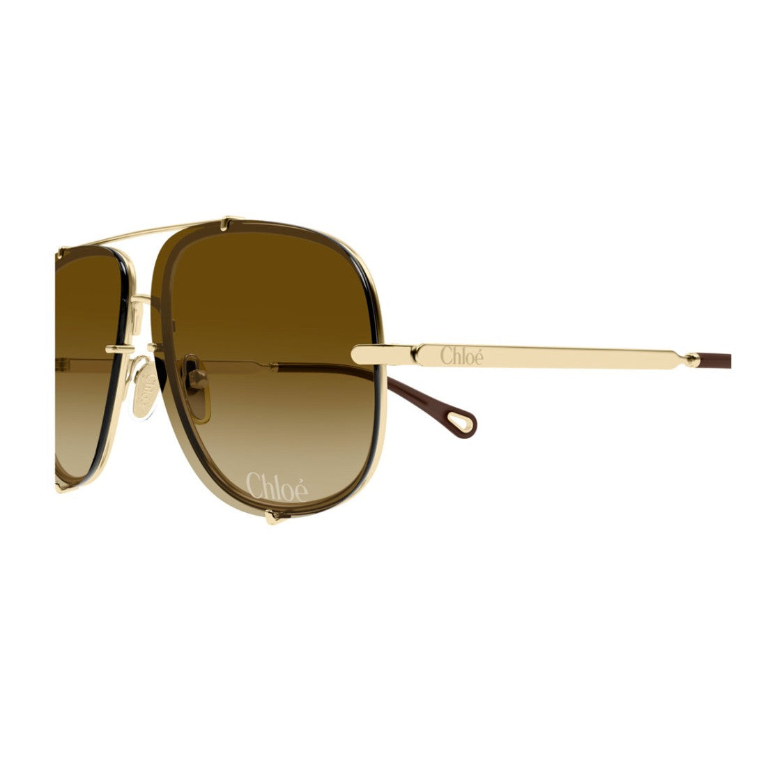 Chloé Gold Ch0348s Oversized Square Metal Sunglasses