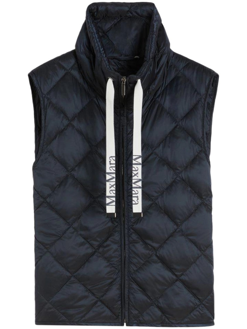 Max Mara Sleeveless Quilted Vest With High Collar