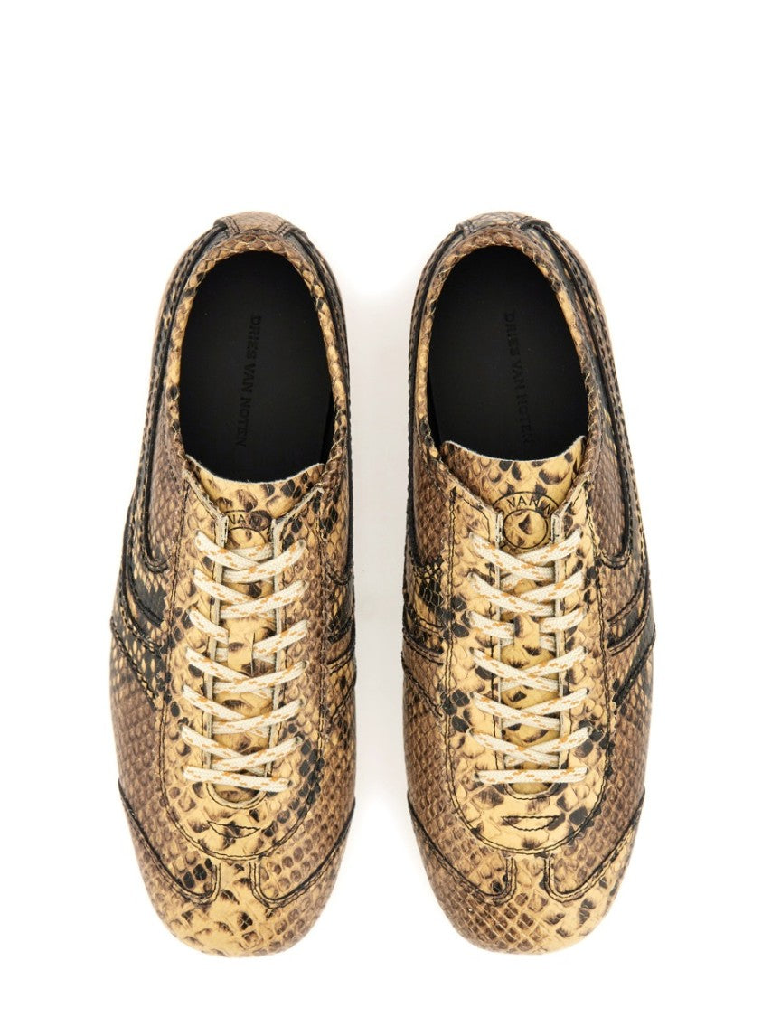 Dries Van Noten White Calf Leather Sneaker With Refined Silhouette