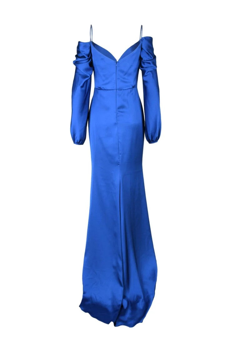 4 Meta Long Dress Slit - Blue